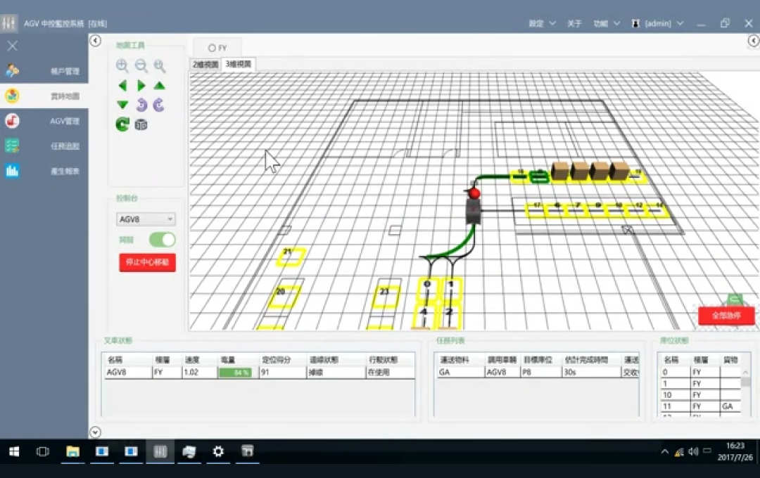 無人フォークリフト（AGF）のRobot Control System